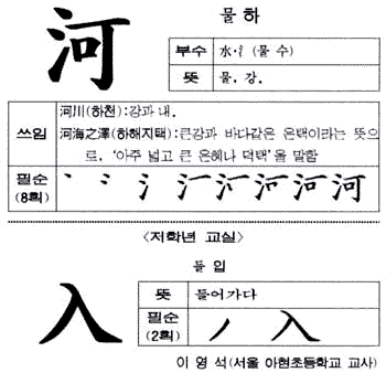 [한자교실]河(물 하)·入(들 입)